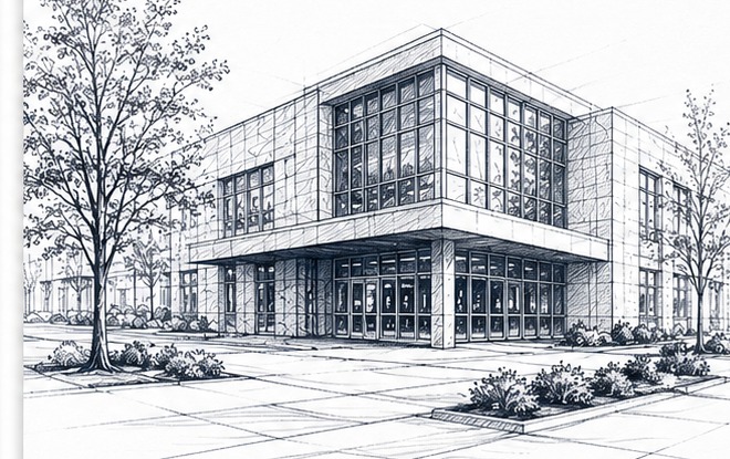 Architectural building sketch